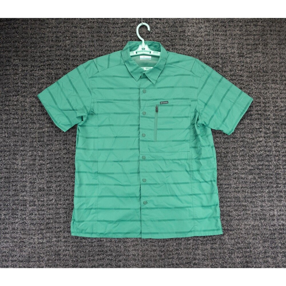 Columbia Shirt Mens Large Green Kestrel Trail II Omni-Shade Vented Gorpcore